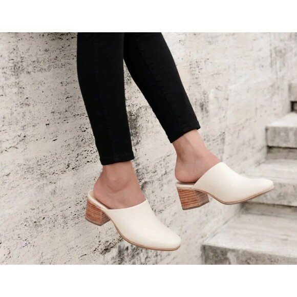 Nisolo Shoes - NISOLO WOMEN'S ALL DAY LEATHER HEELED MULE BONE SZ 6 NIB $170